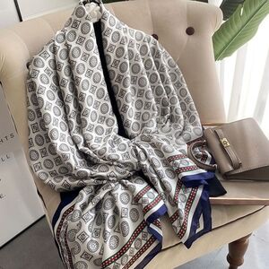 Miss Esther Elegant Patterned Long Silky Scarf